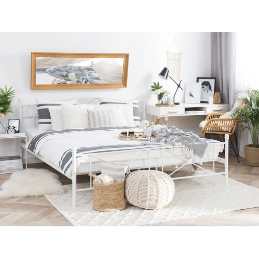 Cama Metal RODEZ 140 x 200 cm Branco