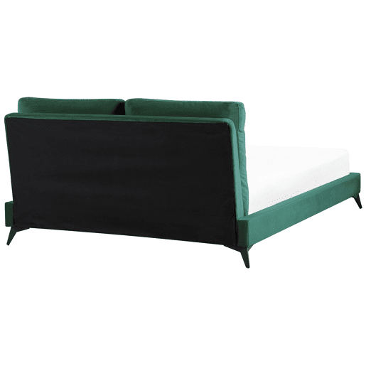 Cama Veludo MELLE 160 x 200 cm Verde esmeralda