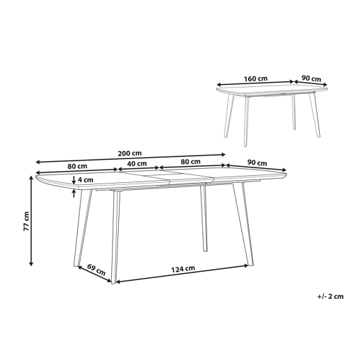 Beliani Mesa de jantar extensível MOSBY