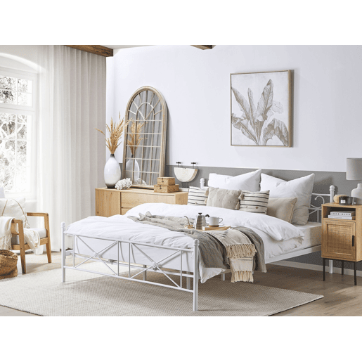 Cama Metal RODEZ 180 x 200 cm Branco