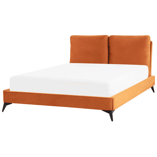 Cama Veludo MELLE 140 x 200 cm Laranja
