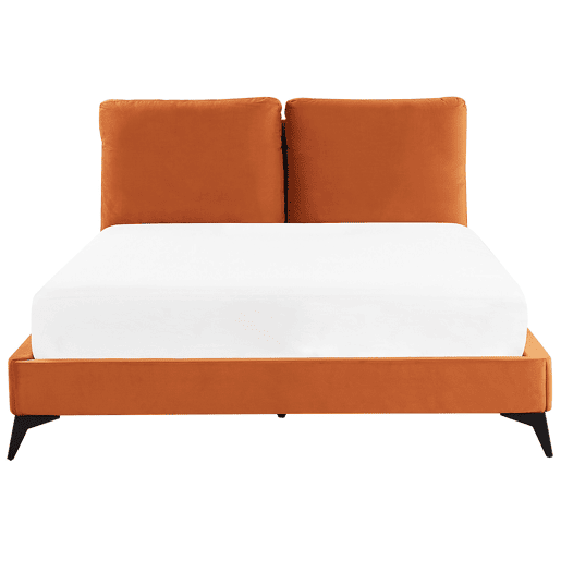 Cama Veludo MELLE 140 x 200 cm Laranja