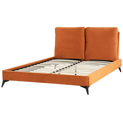 Cama Veludo MELLE 140 x 200 cm Laranja