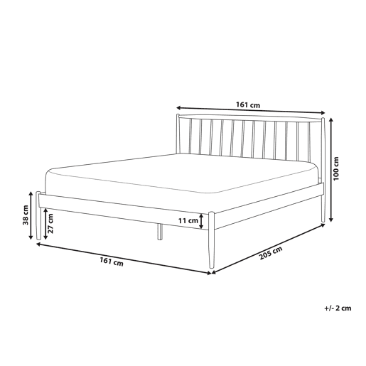Cama Metal MAURS 160 x 200 cm Branco
