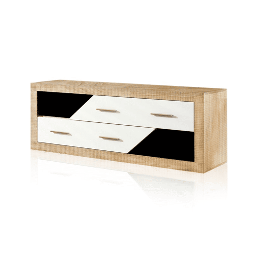 Armário inferior Nuka 2 gavetas Cambria - Branco 130 x 50 x 41,4 cm