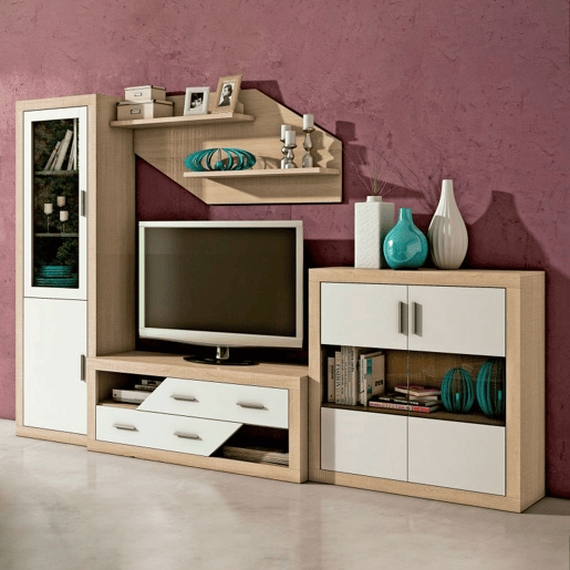 Armário inferior Nuka 2 gavetas Cambria - Branco 130 x 50 x 41,4 cm