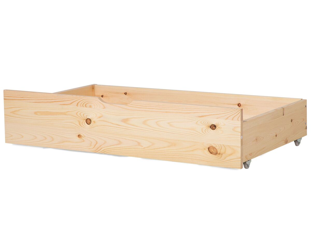 Beliani Conjunto de 2 cajones de cama Madera de pino RUMILLY 58x97 Marrón