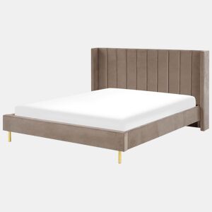 Cama Veludo VILLETTE 180 x 200 cm Taupe