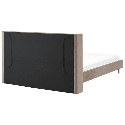 Cama Veludo VILLETTE 180 x 200 cm Taupe