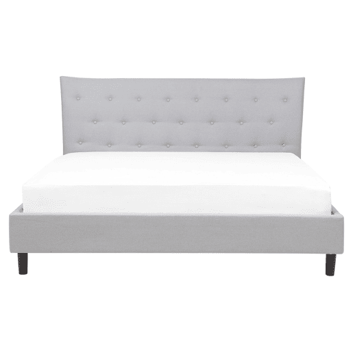 Cama Tecido SAVERNE 160 x 200 cm Cinzento claro