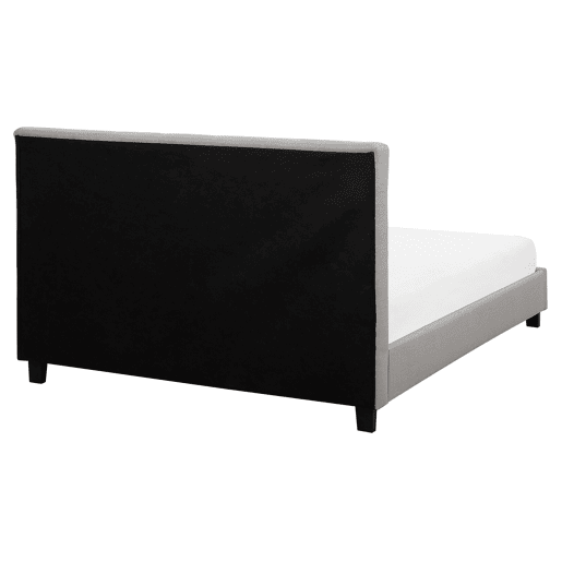 Cama Tecido LA ROCHELLE 160 x 200 cm Cinzento claro