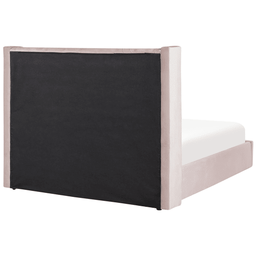 Cama baú Veludo LUBBON 160 x 200 cm Rosa pastel Rosa