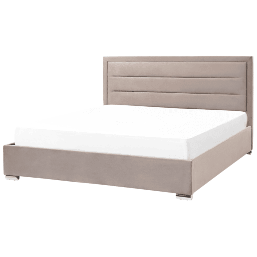 Cama baú Veludo ROUEN 180 x 200 cm Taupe