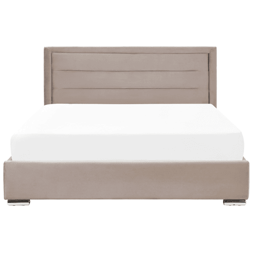Cama baú Veludo ROUEN 180 x 200 cm Taupe