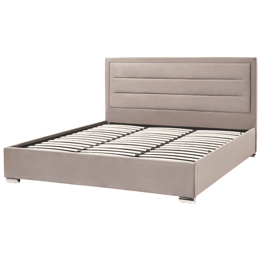 Cama baú Veludo ROUEN 180 x 200 cm Taupe