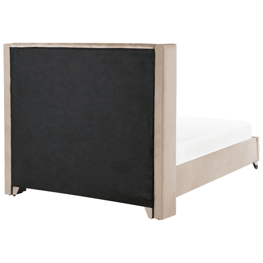 Cama Veludo LUBBON 160 x 200 cm Creme