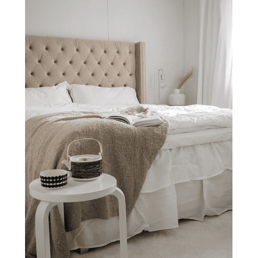 Cama Veludo LUBBON 160 x 200 cm Creme