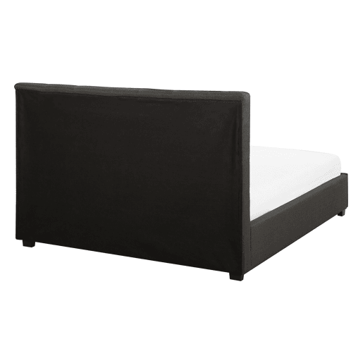 Cama com gavetas de arrumação Tecido LA ROCHELLE 140 x 200 cm Cinzento escuro
