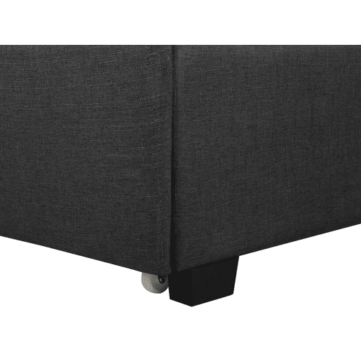 Cama com gavetas de arrumação Tecido LA ROCHELLE 140 x 200 cm Cinzento escuro