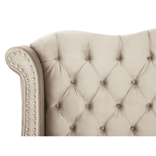 Cama Veludo AYETTE 140 x 200 cm Creme