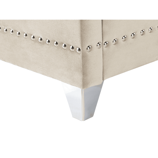 Cama Veludo AYETTE 140 x 200 cm Creme