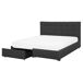 Beliani Cama con cajones Poliéster LA ROCHELLE 173x213 Beliani Cama con cajones Poliéster LA ROCHELLE 173x213 Gris Oscuro