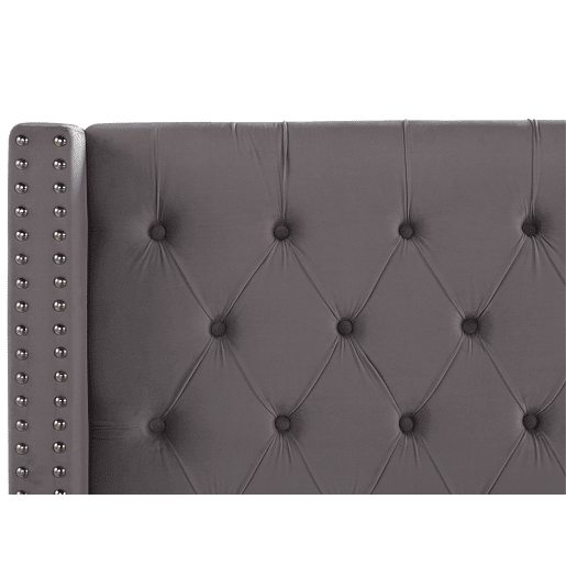 Cama Veludo LUBBON 180 x 200 cm Cinzento