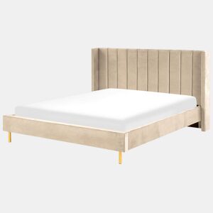Cama Veludo VILLETTE 180 x 200 cm Creme