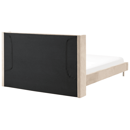 Cama Veludo VILLETTE 180 x 200 cm Creme
