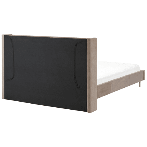 Cama Veludo VILLETTE 160 x 200 cm Taupe