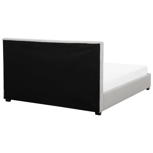 Cama com gavetas de arrumação Tecido LA ROCHELLE 180 x 200 cm Cinzento claro