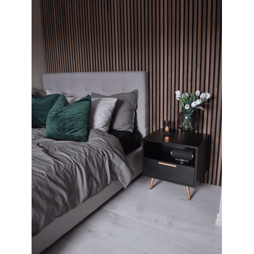 Cama com gavetas de arrumação Tecido LA ROCHELLE 180 x 200 cm Cinzento claro