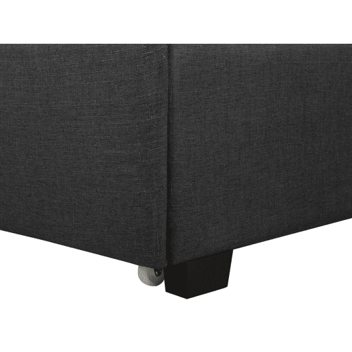Cama com gavetas de arrumação Tecido LA ROCHELLE 180 x 200 cm Cinzento escuro