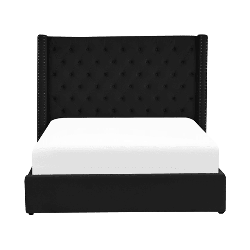Cama baú Veludo LUBBON 180 x 200 cm Preto