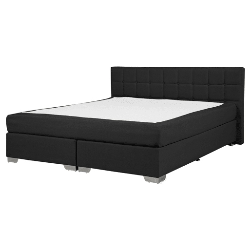 Cama continental Tecido ADMIRAL 160 x 200 cm Preto