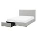 Beliani Cama con cajones Poliéster LA ROCHELLE 153x213 Beliani Cama con cajones Poliéster LA ROCHELLE 153x213 Gris Claro