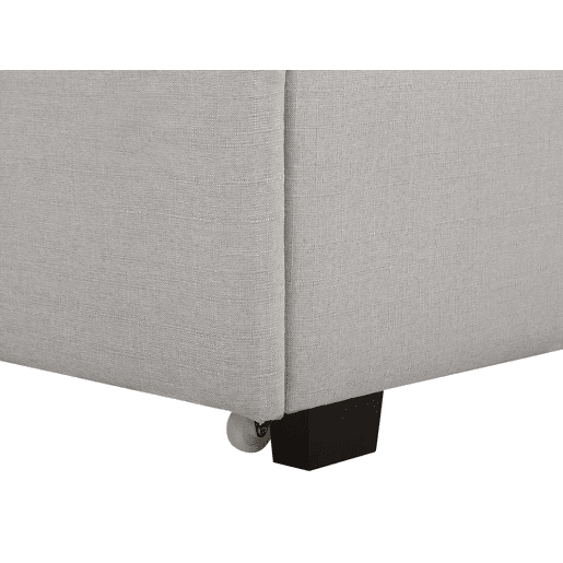 Cama com gavetas de arrumação Tecido LA ROCHELLE 140 x 200 cm Cinzento claro Cama com gavetas de arrumação Tecido LA ROCHELLE 140 x 200 cm Cinzento claro