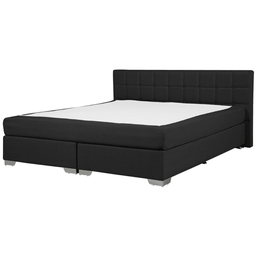 Cama continental Tecido ADMIRAL 180 x 200 cm Preto
