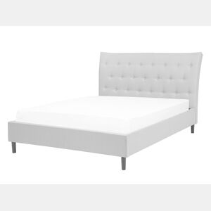 Cama Tecido SAVERNE 140 x 200 cm Cinzento claro