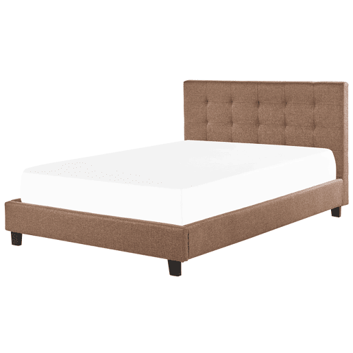 Cama Tecido LA ROCHELLE 180 x 200 cm Castanho