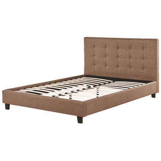 Cama Tecido LA ROCHELLE 180 x 200 cm Castanho
