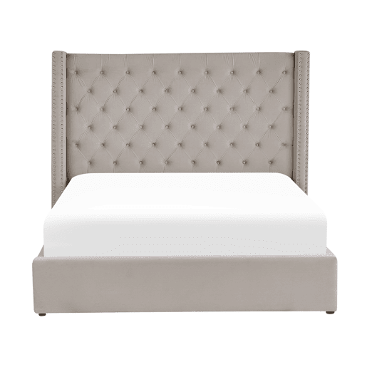 Cama baú Veludo LUBBON 180 x 200 cm Cinzento claro Cama baú Veludo LUBBON 180 x 200 cm Cinzento claro