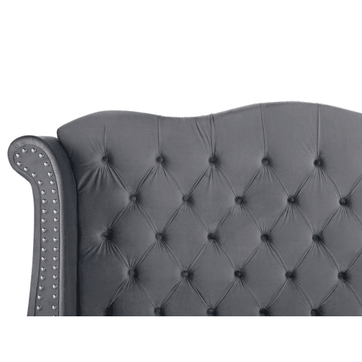 Cama Veludo AYETTE 160 x 200 cm Cinzento