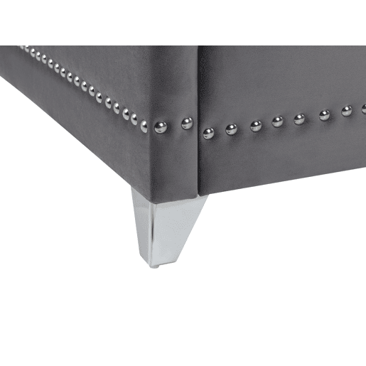 Cama Veludo AYETTE 160 x 200 cm Cinzento