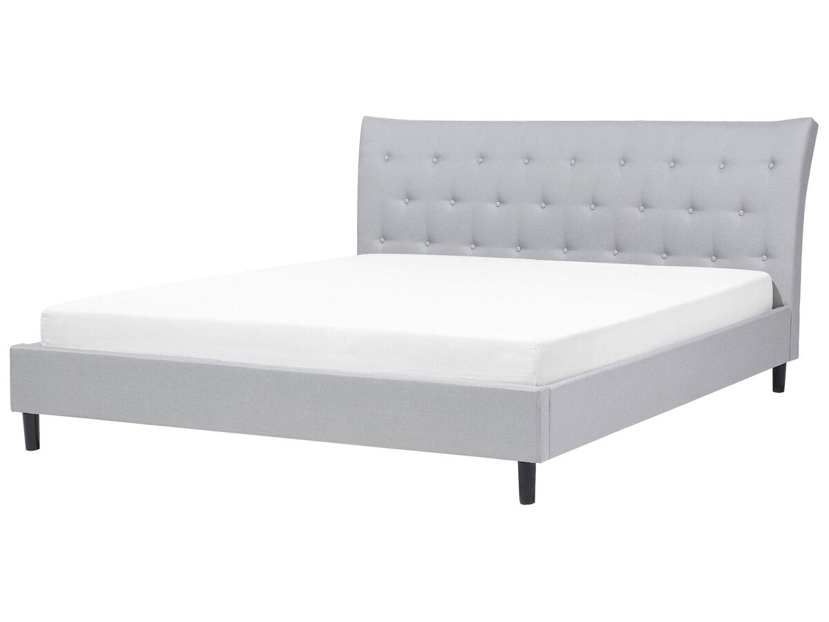 Beliani Cama Poliéster SAVERNE 197x228 Gris Claro