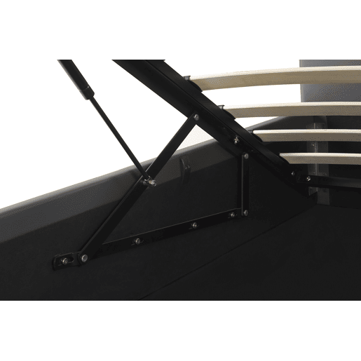 Cama baú Pele sintética DREUX 180 x 200 cm Cinzento escuro Cama baú Pele sintética DREUX 180 x 200 cm Cinzento escuro