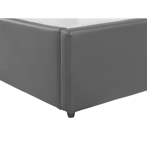 Cama baú Pele sintética DREUX 180 x 200 cm Cinzento escuro Cama baú Pele sintética DREUX 180 x 200 cm Cinzento escuro