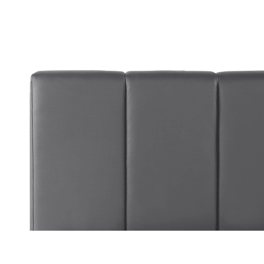 Cama baú Pele sintética DREUX 180 x 200 cm Cinzento escuro Cama baú Pele sintética DREUX 180 x 200 cm Cinzento escuro
