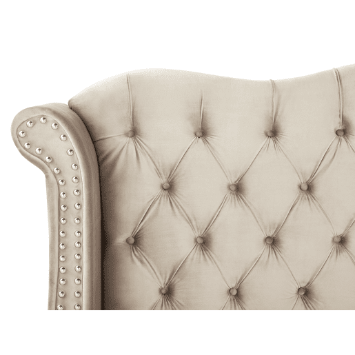 Cama Veludo AYETTE 160 x 200 cm Creme