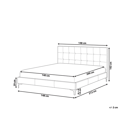 Cama Veludo AMBERT 140 x 200 cm Cinzento Cama Veludo AMBERT 140 x 200 cm Cinzento